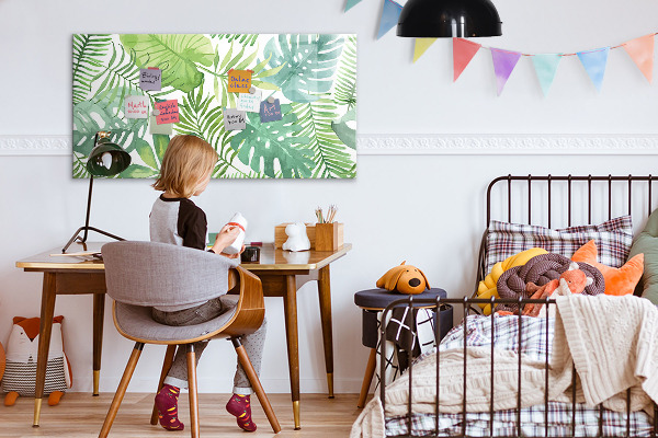 Magnetic dry erase board Green board for photos and notes