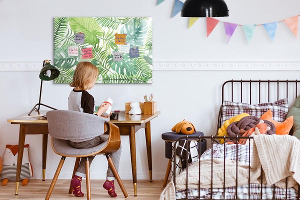Magnetic dry erase board Green board for photos and notes