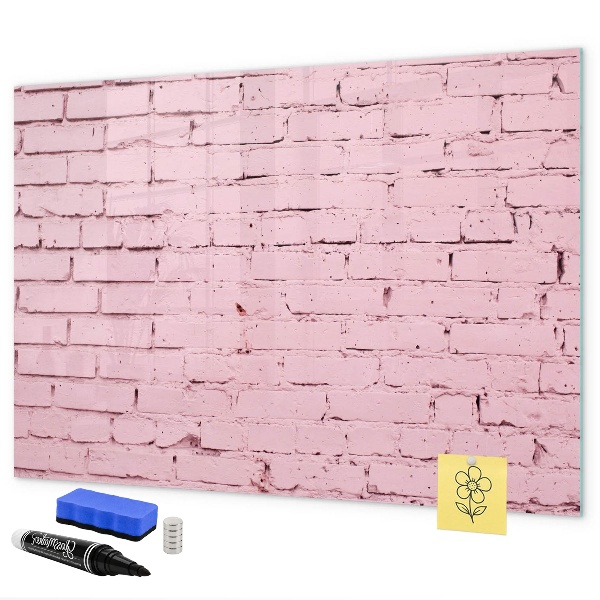 Dry erase board magnetic Pink wall with space for photos