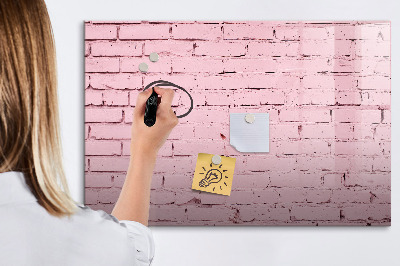 Dry erase board magnetic Pink wall with space for photos