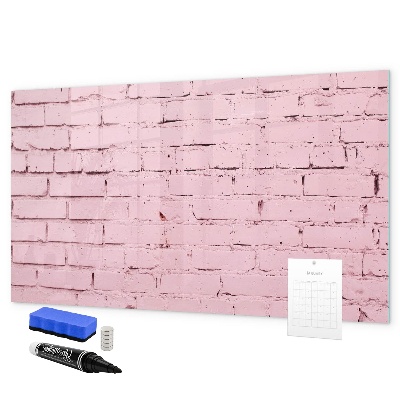 Dry erase board magnetic Pink wall with space for photos