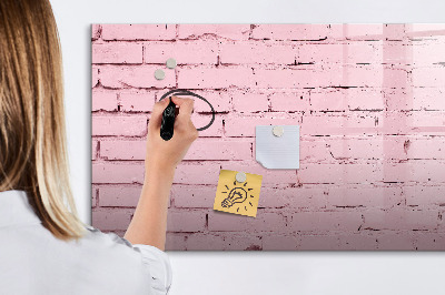 Dry erase board magnetic Pink wall with space for photos