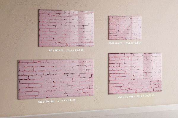Dry erase board magnetic Pink wall with space for photos