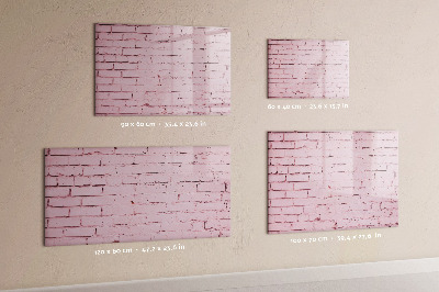 Dry erase board magnetic Pink wall with space for photos