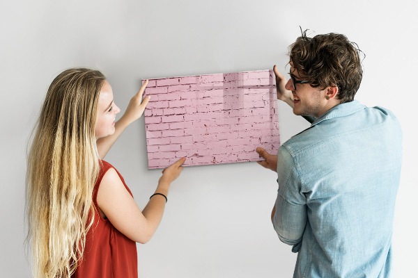 Dry erase board magnetic Pink wall with space for photos