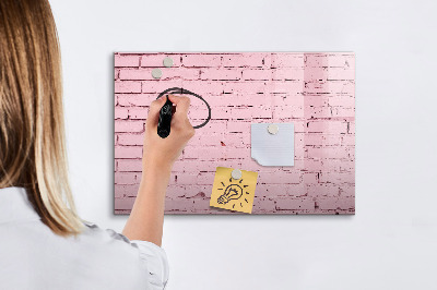 Dry erase board magnetic Pink wall with space for photos