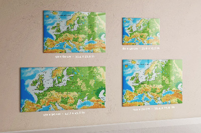 Magnetic dry erase board A map of Europe for personal memories