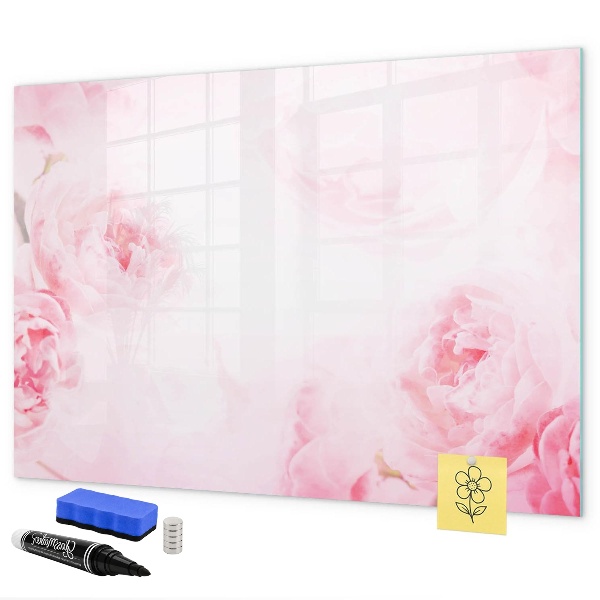 Dry erase board magnetic Romantic memories on a pink background