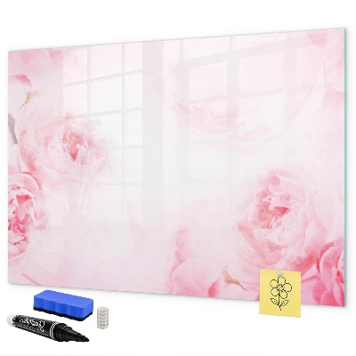 Dry erase board magnetic Romantic memories on a pink background