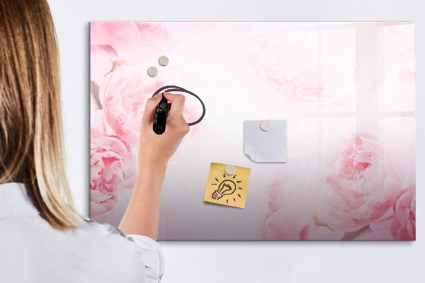 Dry erase board magnetic Romantic memories on a pink background