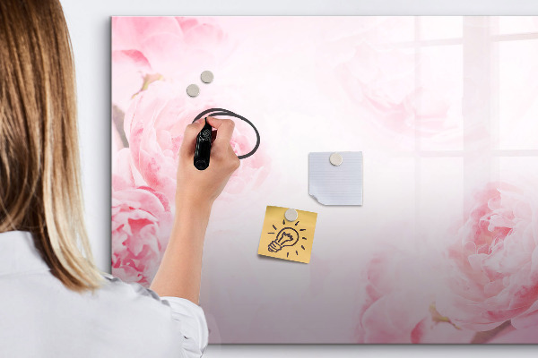 Dry erase board magnetic Romantic memories on a pink background
