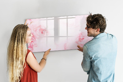 Dry erase board magnetic Romantic memories on a pink background