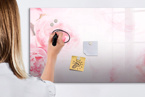 Dry erase board magnetic Romantic memories on a pink background