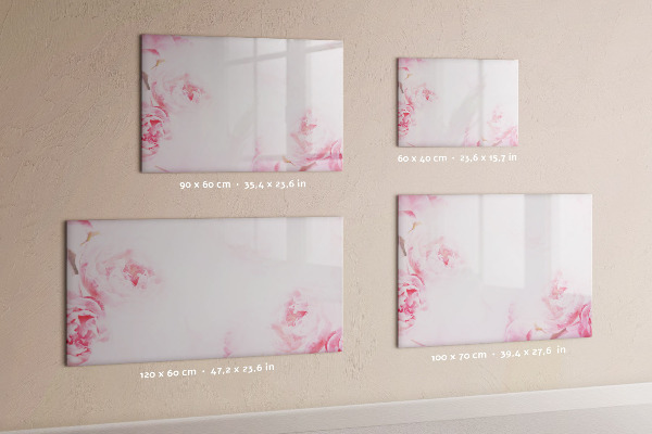 Dry erase board magnetic Romantic memories on a pink background