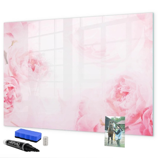Dry erase board magnetic Romantic memories on a pink background
