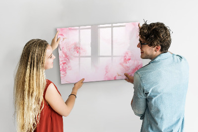 Dry erase board magnetic Romantic memories on a pink background