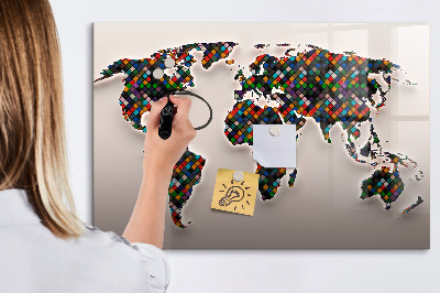 Magnetic dry erase board Interactive world with photo spots