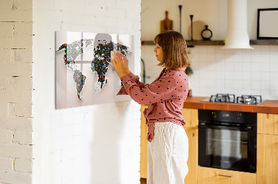 Magnetic dry erase board Interactive world with photo spots