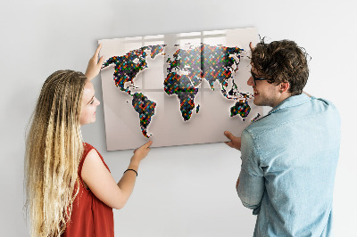 Magnetic dry erase board Interactive world with photo spots