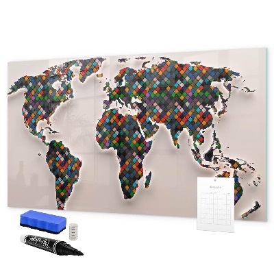 Magnetic dry erase board Interactive world with photo spots