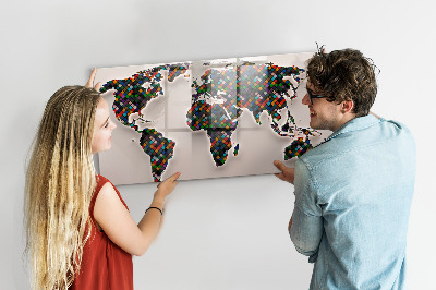 Magnetic dry erase board Interactive world with photo spots