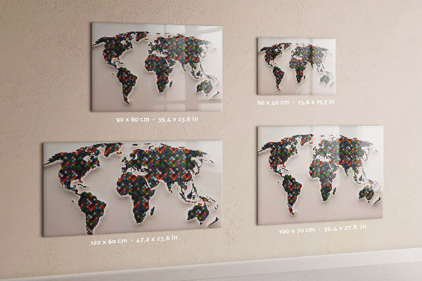 Magnetic dry erase board Interactive world with photo spots