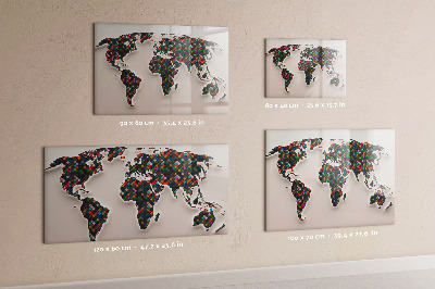 Magnetic dry erase board Interactive world with photo spots