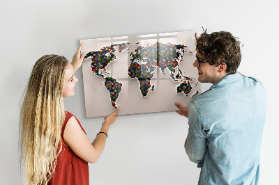 Magnetic dry erase board Interactive world with photo spots