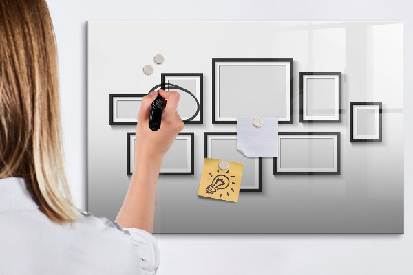 Magnetic dry erase board Modern board for photos and notes