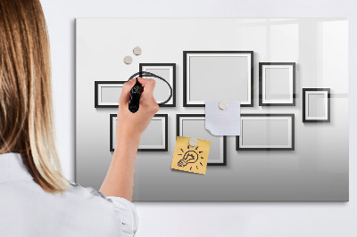 Magnetic dry erase board Modern board for photos and notes