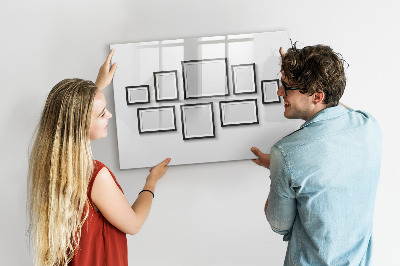 Magnetic dry erase board Modern board for photos and notes