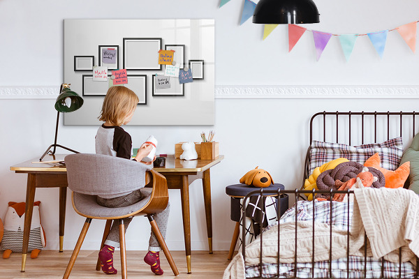 Magnetic dry erase board Modern board for photos and notes