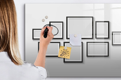 Magnetic dry erase board Modern board for photos and notes