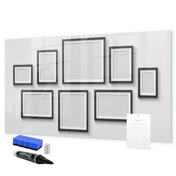 Magnetic dry erase board Modern board for photos and notes