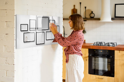 Magnetic dry erase board Modern board for photos and notes
