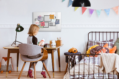 Magnetic dry erase board Modern board for photos and notes