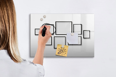Magnetic dry erase board Modern board for photos and notes