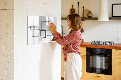Magnetic dry erase board Modern board for photos and notes