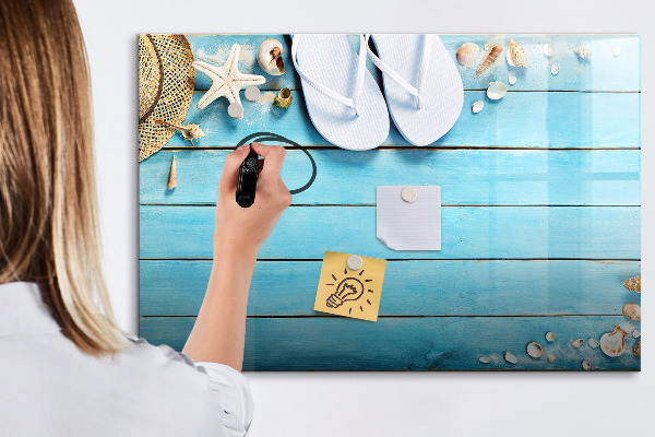 Magnetic dry erase board Summer memories on a colorful board