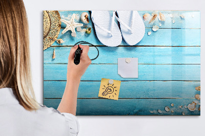 Magnetic dry erase board Summer memories on a colorful board