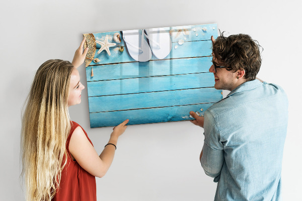 Magnetic dry erase board Summer memories on a colorful board