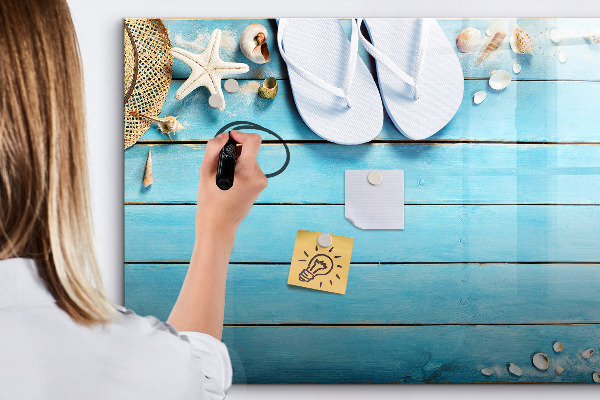 Magnetic dry erase board Summer memories on a colorful board