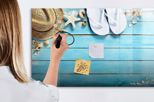 Magnetic dry erase board Summer memories on a colorful board