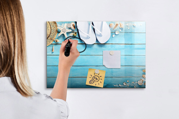 Magnetic dry erase board Summer memories on a colorful board