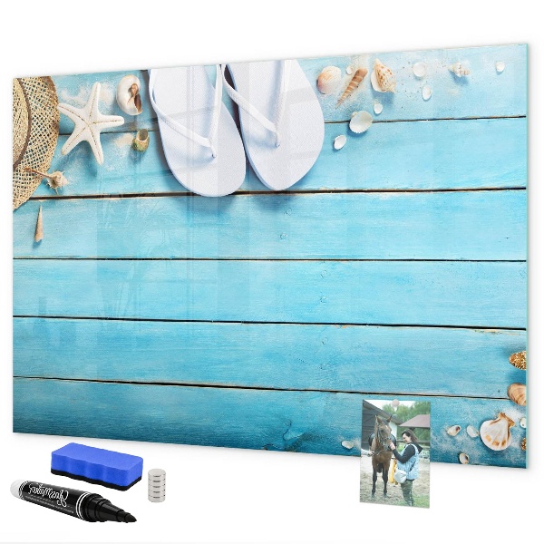 Magnetic dry erase board Summer memories on a colorful board