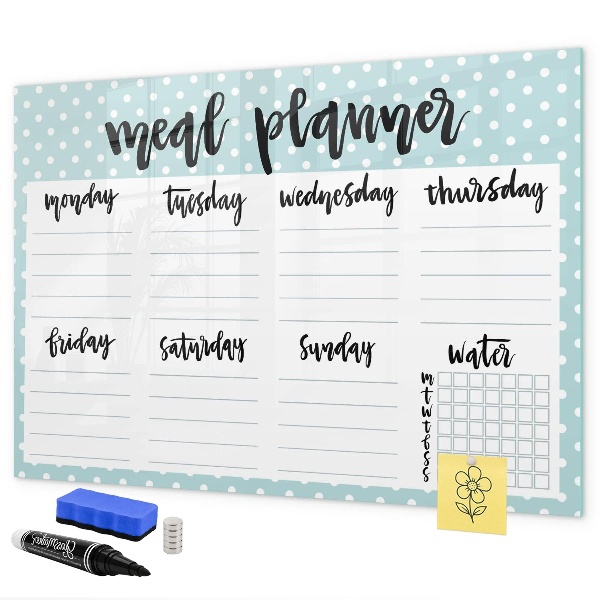 Dry erase board magnetic Meal planner for the whole week