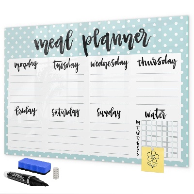 Dry erase board magnetic Meal planner for the whole week