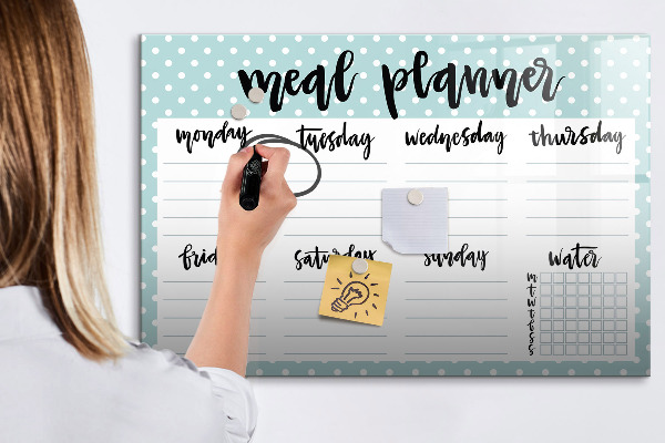 Dry erase board magnetic Meal planner for the whole week