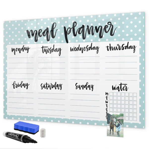 Dry erase board magnetic Meal planner for the whole week