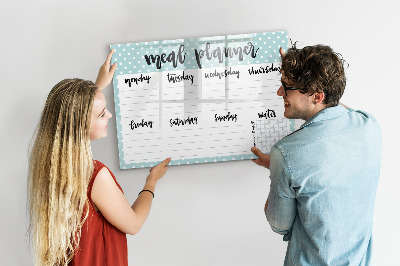 Dry erase board magnetic Meal planner for the whole week
